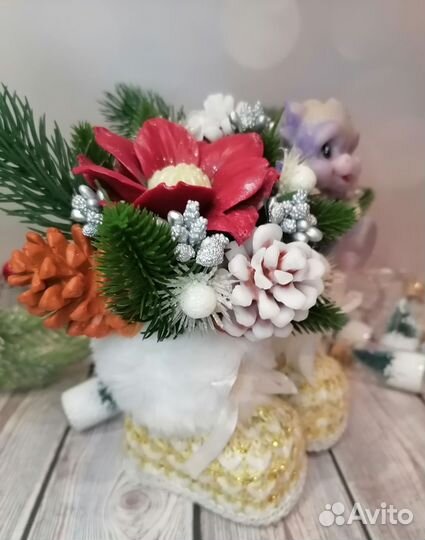 Новогодние букеты из мыла