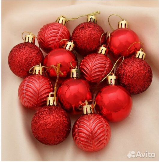 Елочные украшения(шарики) 12 шт