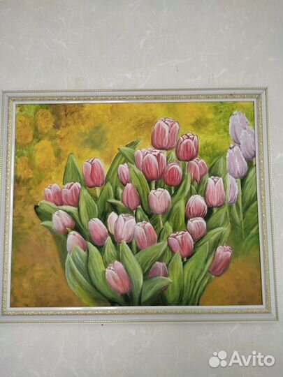 Картина маслом тюльпаны