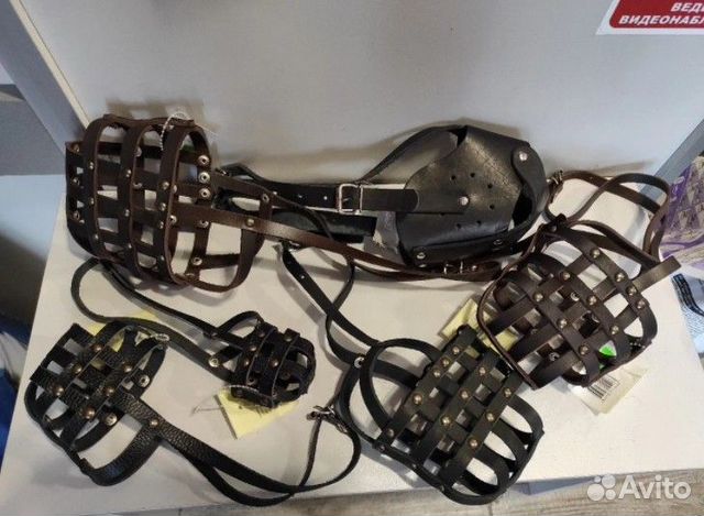 Намордник для собак кожаный