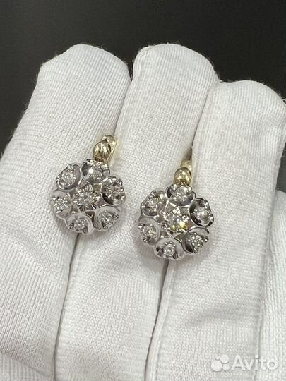 Яркие Золотые Серьги С Бриллиантами