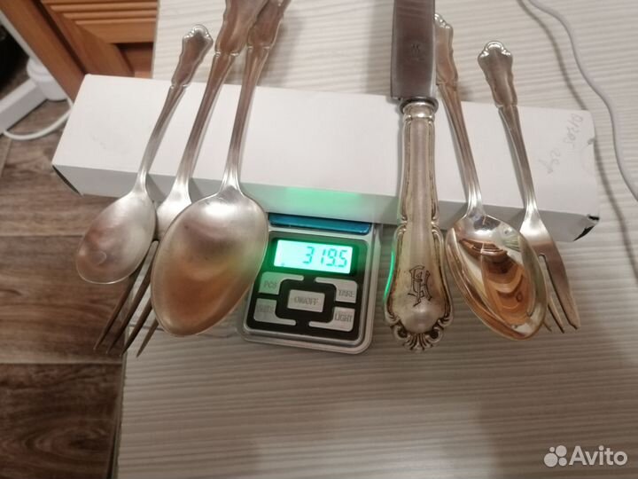 Набор столовых приборов серебро 800 пробы 319 г