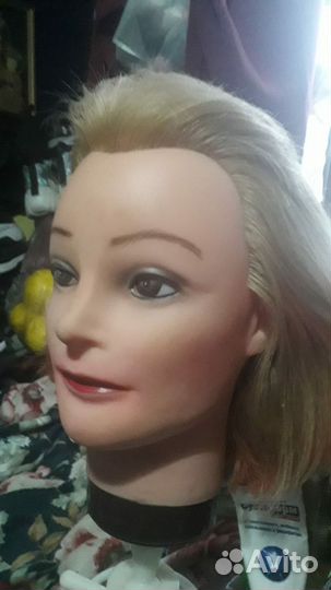 Манекен голова для причесок натуральные волосы