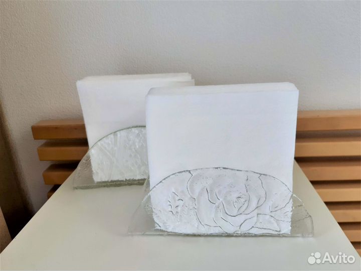 Салфетницы Muurla финское ледяное стекло винтаж