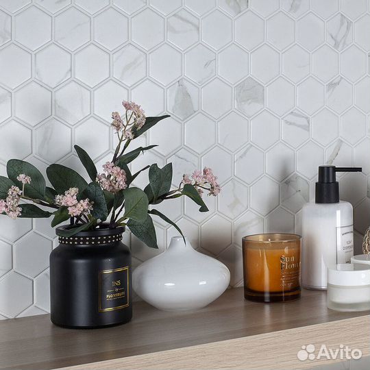 Мозаика Starmosaic Hexagon серая керамическая 278х