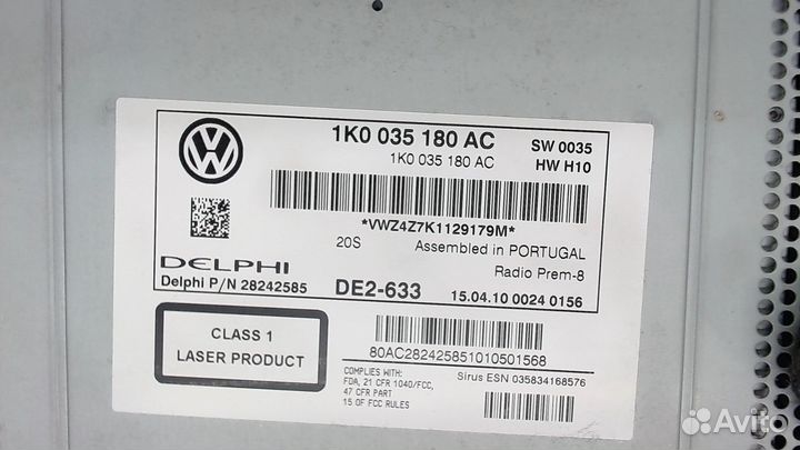 Магнитола Volkswagen Passat 6, 2010