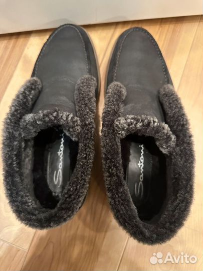 Лоферы на меху Santoni