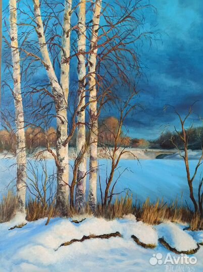 Картина. Машезеро в лучах заката