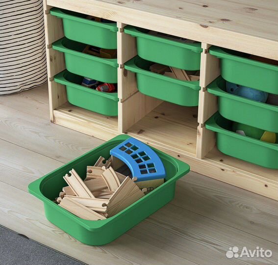 Труфаст контейнер зеленый средний 42*30*10 IKEA