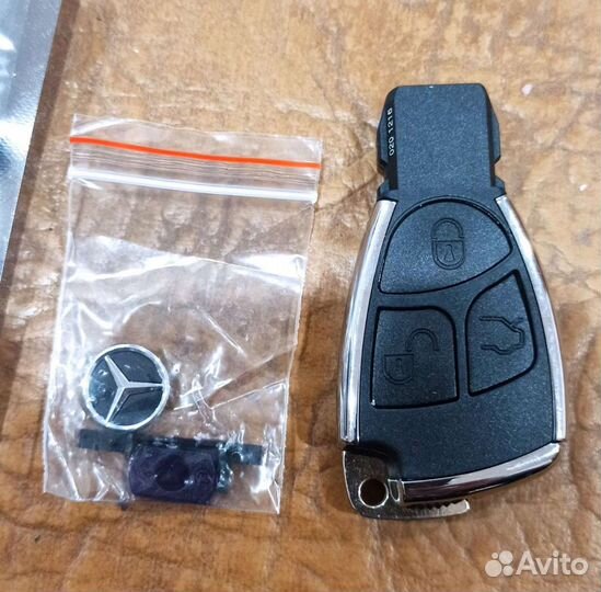 Корпус ключа хром mercedes 3 кнопки рыбка