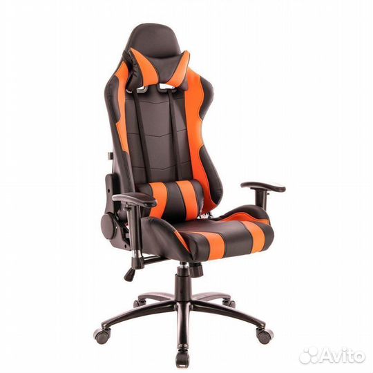 Кресло EverProf Lotus S2 Экокожа Оранжевый/Черный