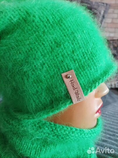 Шапка +снуд+варежки