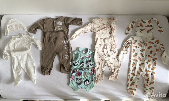Большой пакет одежды для новорожденного 56/62/68