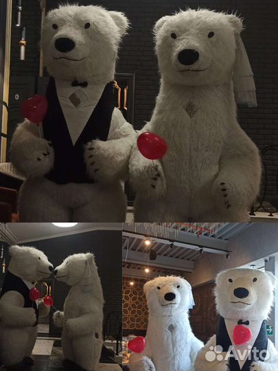 Белый мишка Умка,Аниматор, Аэро медведь