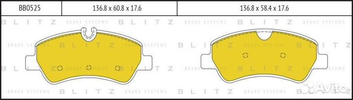 Blitz BB0525 Колодки зад.ford transit 12