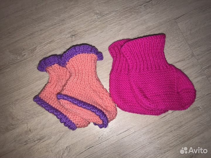 Новые вязаные пинетки носочки