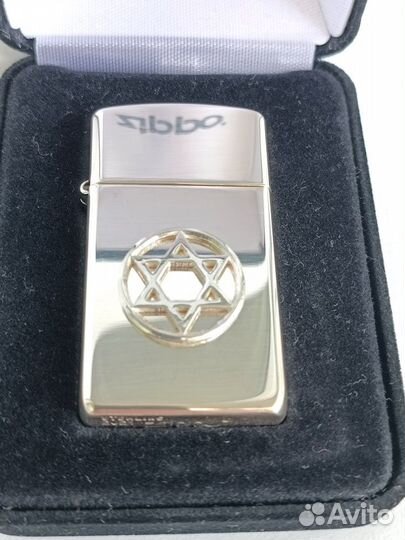 Zippo 1500 Slim Sterling Silver Magen David