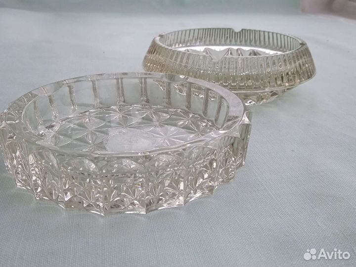 Пепельница стекло старинная настольная СССР