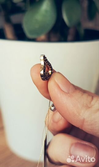 Подвески сердечки, серебро, гранат, винтаж