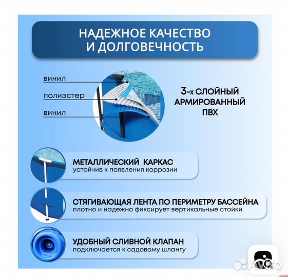 Большой новый Каркасный бассейн