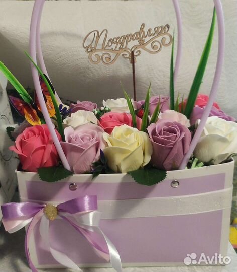 Букеты из мыльных роз