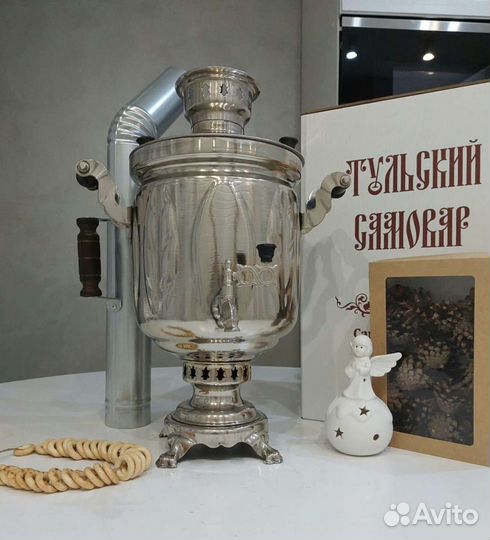 Тульский новый самовар на дровах. Оригинал