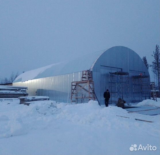 Прямостенный ангар с монтажом любого размера