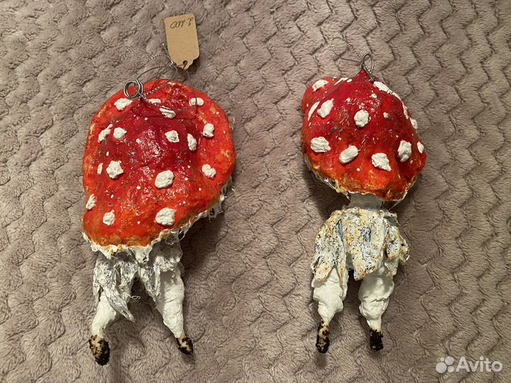 Новые ёлочные ватные игрушки Грибочки