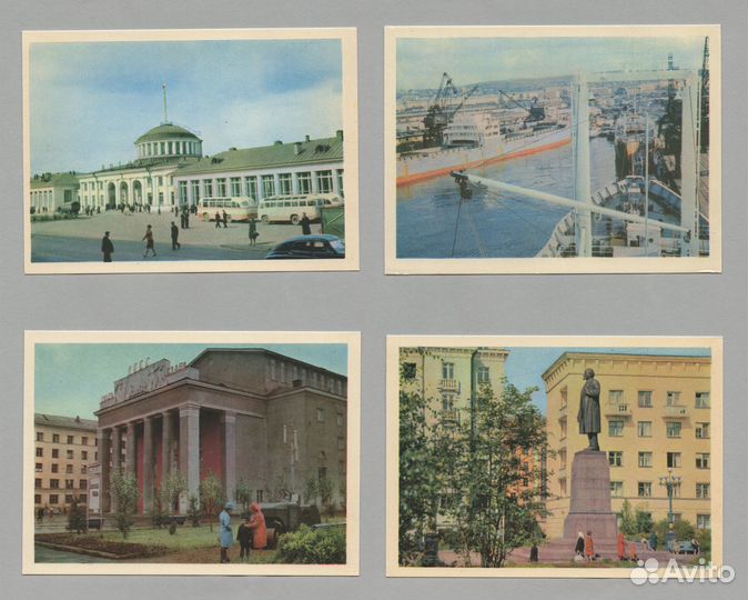 Мурманск 1966 полный 16 шт Бушкин соцреализм порт