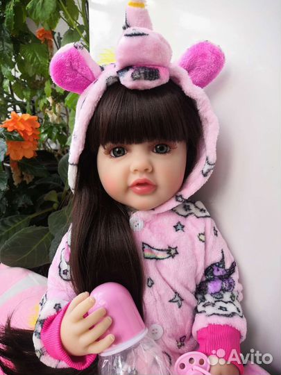 Кукла Реборн новая можно купать длинные волосы