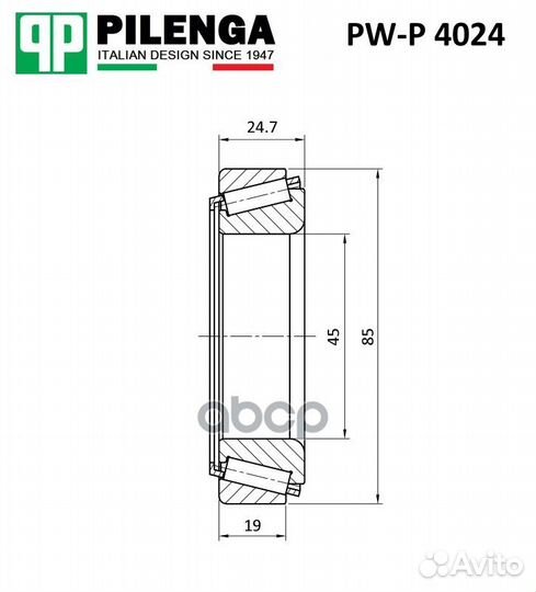 Подшипник задней ступицы, наружний GAZ PW-P 4024