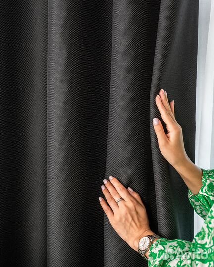 Комплект Шторы и Тюль Орфей Черный+Вуаль