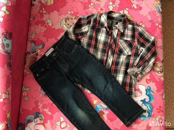 Рубашка и джинсы на мальчика 92-98