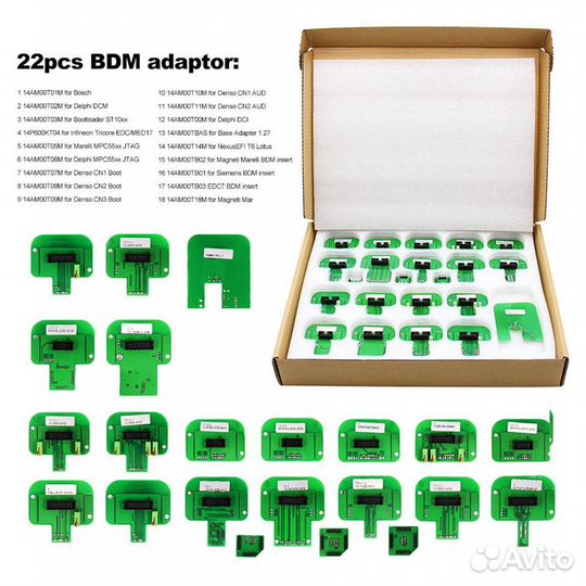 Комплект BDM адаптеров - 22 шт