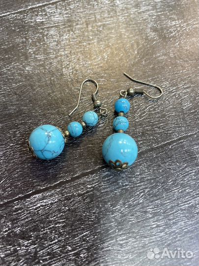 Серьги из бирюзы