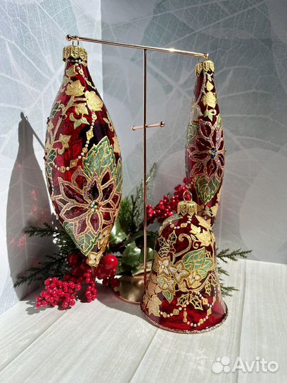 Набор елочных игрушек стекло
