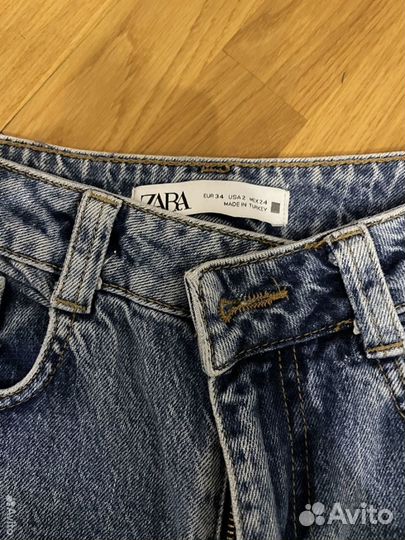 Джинсы zara женские mom fit