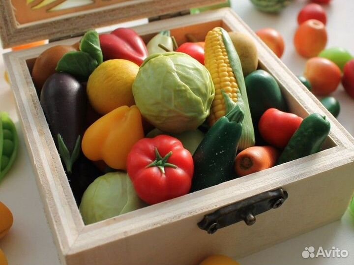 Набор овощей и фруктов из полимерной глины