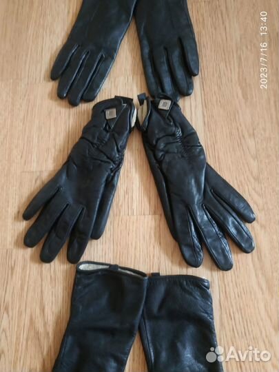 Перчатки женские кожаные