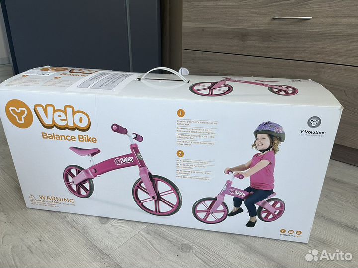 Беговел velo розовый