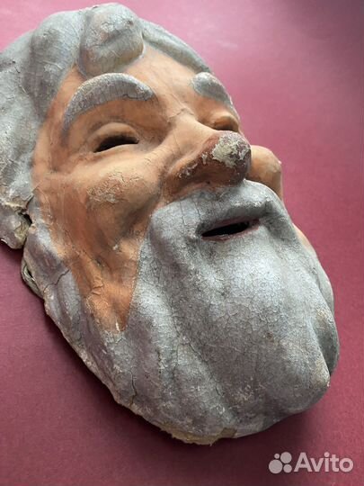 Маска карнавальная Дед папье-маше Ленигрушка СССР
