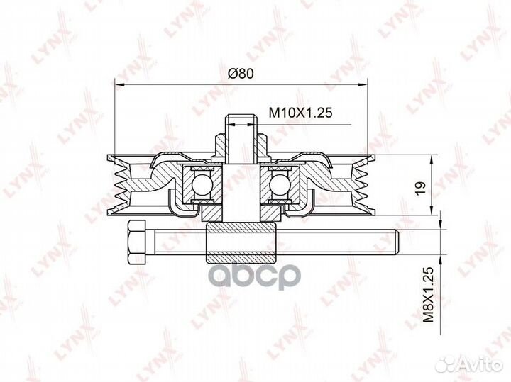 Ролик натяжной приводного ремня PB5021 lynxauto