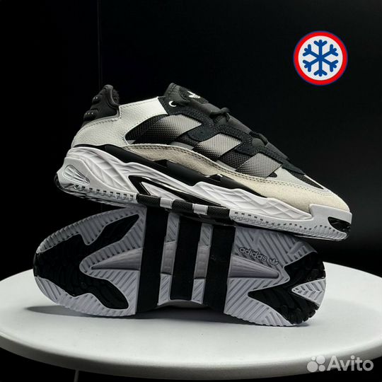 Кроссовки зимние Adidas Niteball black and white