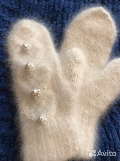 Варежки из собачьего пуха самоедской лайки