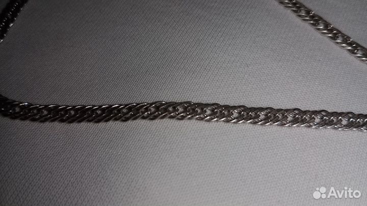 Мужская серебряная цепь якорное плетение