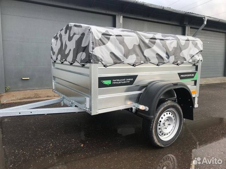 Прицеп легковой, оцинкованный самосвал c тентом