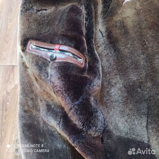 Кожаная дублёнка мужская,шапка,перчатки