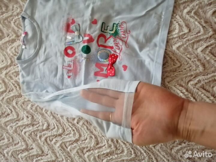 Джинсовый сарафан и кофта Турция 116 см, летний ко