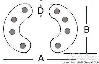 8-контактное ремонтное звено Goldenship GS61141 для калиброванной цепи 8мм 40,5x26,5x8мм из нержавею