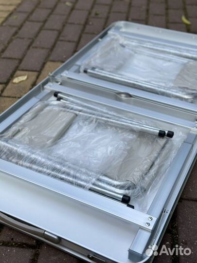 Стол складной усиленный с 4 стульями для пикника